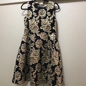 Black and Gold fit to flare Dress